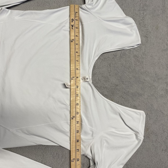 Lululemon Align Long Sleeve Shirt Womens 10 White V Neck NULU Tight Cropped - Picture 4 of 7